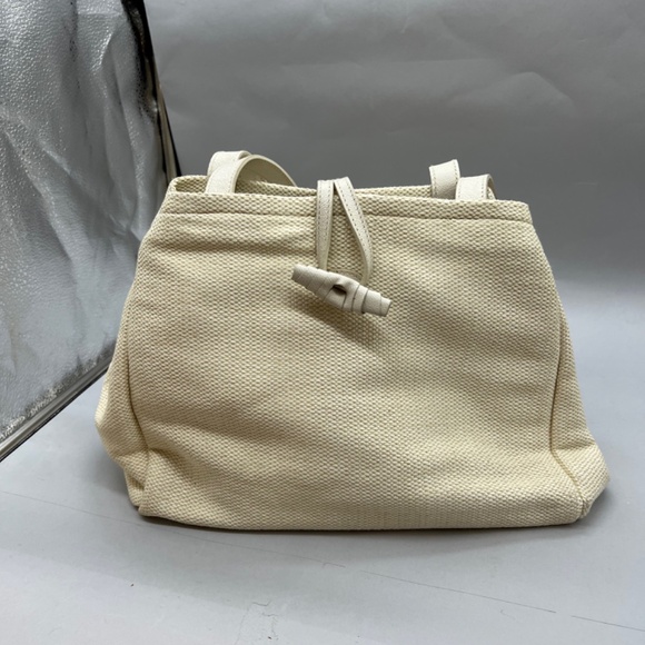 Vintage Furla Cream Woven and Leather Shoulder Bag - Picture 3 of 16